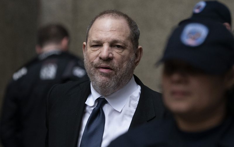 Disgraced Hollywood mogul Harvey Weinstein leaves the State Supreme Court on April 26, 2019 in New York, after a break in a pre-trial hearing over sexual assault charges. (Photo by Don Emmert / AFP)