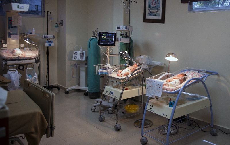 Newborn babies infected with COVID-19 remain in the Intensive Care Unit of a private clinic in Santiago de los Caballeros, Dominican Republic, on July 24, 2020. In this private clinic there are 149 patients infected with COVID-19, of which 30 are in the Intensive Care Unit. Dominican Republic's National Public Healthcare Service has reported 59,077 infections from COVID-19 and 1,036 deaths so far. (Photo by Erika SANTELICES / AFP)