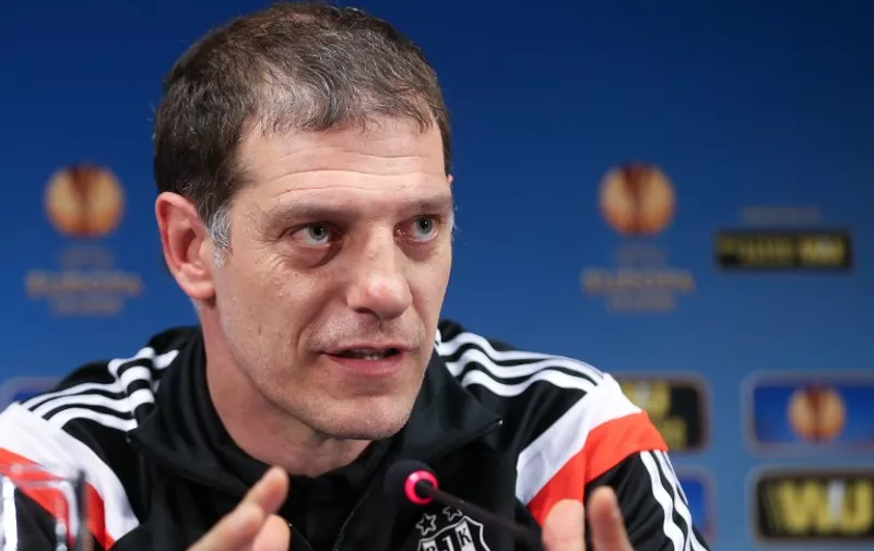 Besiktas' head coach Slaven Bilic gives a press conference in Brugge, on March 11, 2015 in Brugge, on the eve of the Europa league football match Brugge vs Besiktas Istanbul. AFP PHOTO/BELGA PHOTO BRUNO FAHY