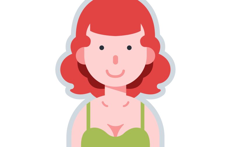 redhead woman avatar flat vector illustration