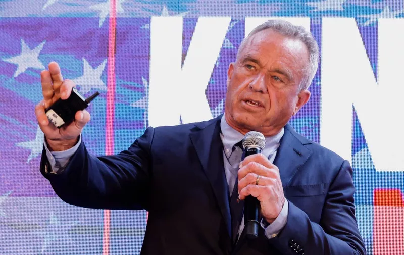 Independent presidential candidate Robert F. Kennedy Jr. speak at a press conference in the Brooklyn borough of New York, on May 1, 2024. (Photo by Kena Betancur / AFP)