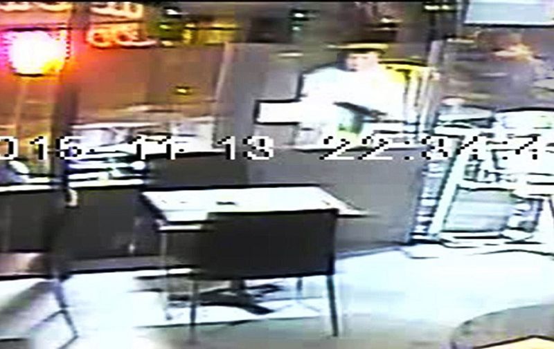 The moment a terrorist attacks La Casa Nostra restaurant on Friday 13th November 2015 where five people were killed 