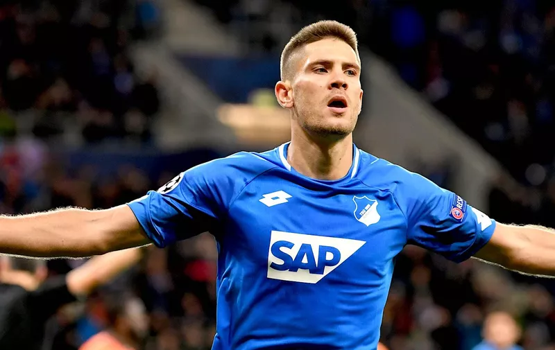 HOFFENHEIM, Oct. 24, 2018  Andrej Kramaric of Hoffenheim celebrates after scoring during the UEFA Champions League group F match between Hoffenheim and Lyon at Rhein-Neckar-Arena in Sinsheim, Germany, on Oct. 23, 2018.  The match ended 3-3., Image: 392376282, License: Rights-managed, Restrictions: , Model Release: no, Credit line: Profimedia, Zuma Press - News