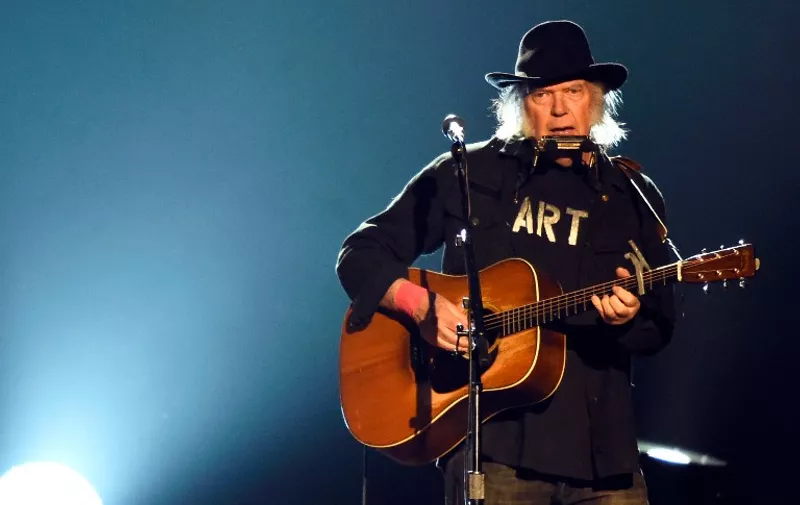 LOS ANGELES, CA - FEBRUARY 06: Singer Neil Young performs onstage at the 25th anniversary MusiCares 2015 Person Of The Year Gala honoring Bob Dylan at the Los Angeles Convention Center on February 6, 2015 in Los Angeles, California. The annual benefit raises critical funds for MusiCares' Emergency Financial Assistance and Addiction Recovery programs.   Frazer Harrison/Getty Images/AFP