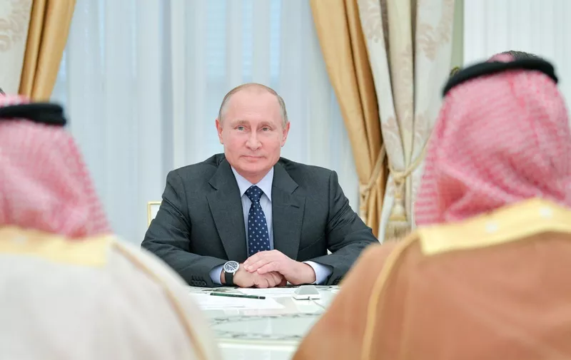 MOSCOW, RUSSIA – JUNE 14, 2018: Russia's President Vladimir Putin during talks with Saudi Arabia's Crown Prince Mohammed Bin Salman Al Saud at the Moscow Kremlin. Alexei Druzhinin/Russian Presidential Press and Information Office/TASS,Image: 374888514, License: Rights-managed, Restrictions: , Model Release: no, Credit line: Profimedia