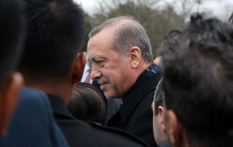 Turkey's President Recep Tayyip Erdogan attends the opening ceremony of Turkish-American Culture and Civilization Center and mosque in Lanham, MD, USA on April 2, 2016., Image: 280392110, License: Rights-managed, Restrictions: , Model Release: no, Credit line: Profimedia, Abaca