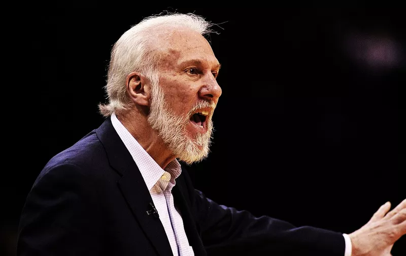 Feb 6, 2017; Memphis, TN, USA; San Antonio Spurs head coach Gregg Popovich during the first half against the Memphis Grizzlies at FedExForum., Image: 315636712, License: Rights-managed, Restrictions: *** World Rights ***, Model Release: no, Credit line: Profimedia, SIPA USA