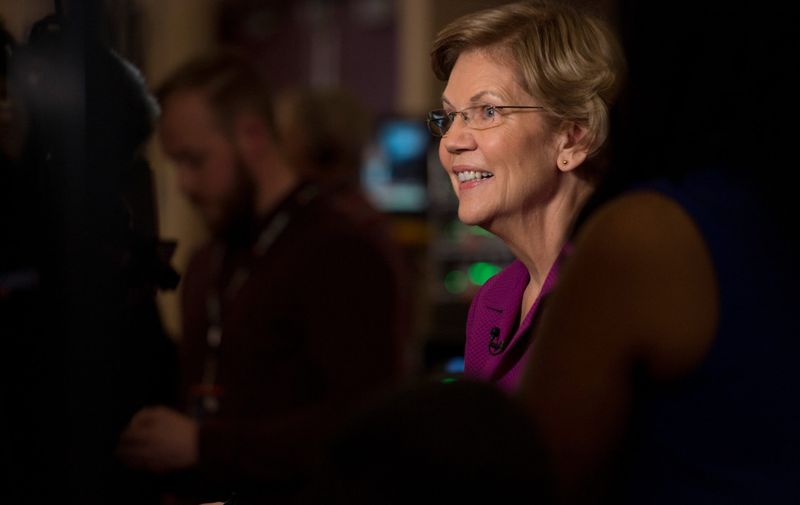 Democratic presidential hopeful Massachusetts Senator Elizabeth Warren speaks to the media in the spin room following the ninth Democratic primary debate of the 2020 presidential campaign season co-hosted by NBC News, MSNBC, Noticias Telemundo and The Nevada Independent at the Paris Theater in Las Vegas, Nevada, on February 19, 2020., Image: 499732365, License: Rights-managed, Restrictions: , Model Release: no, Credit line: Bridget BENNETT / AFP / Profimedia