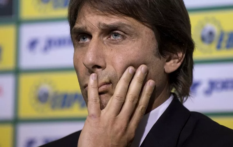 Italy's coach Antonio Conte holds a press conference at the Vassil Levski stadium in Sofia on March 27, 2015 on the eve of the Euro 2016 qualifying group H football match between Bulgaria and Italy. AFP PHOTO / 