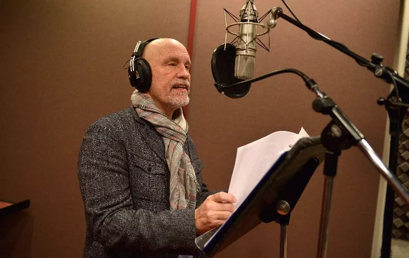 BOSTON, MA - DECEMBER 15: John Malkovich recording voice overs for Call of Duty: Advanced Warfares "Exo Zombies" mode, part of the Havoc DLC pack on December 15, 2014 in Boston, Massachusetts.   Paul Marotta/Getty Images for Activision/AFP