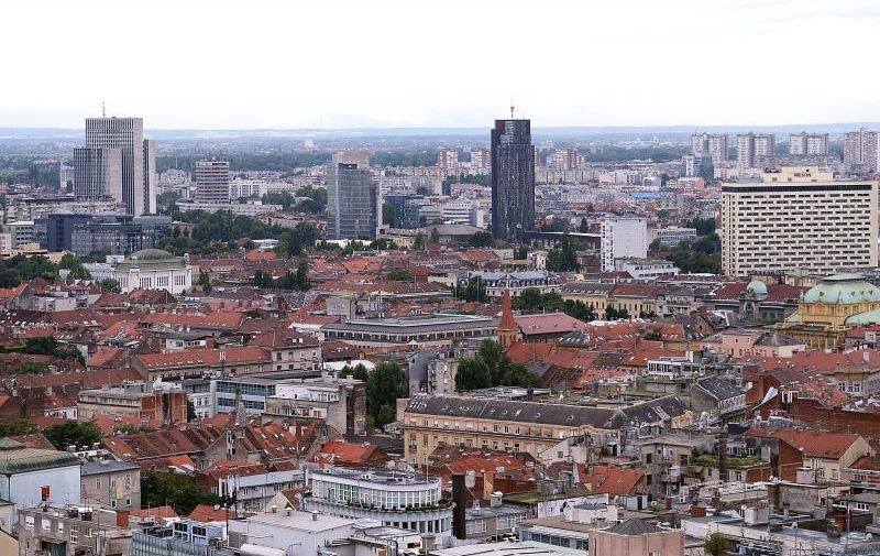 10.07.2014., Zagreb - Pogled na gradske znamenitosti sa Zagrebacke katedrale. 
Photo: Goran Stanzl/PIXSELL