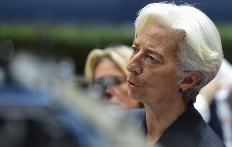 International Monetary Fund (IMF) chief Christine Lagarde arrives for a Eurogroup meeting at the EU headquarters in Brussels on June 27, 2015. AFP PHOTO/ JOHN THYS
