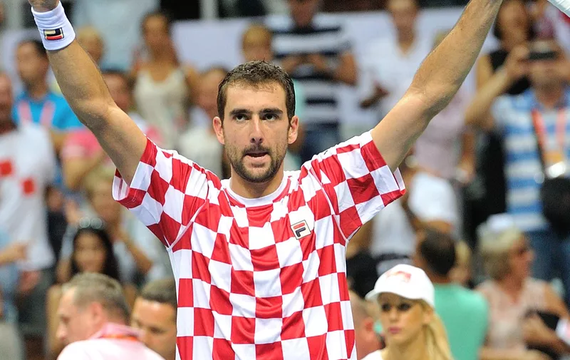 ZADAR, Sept. 17, 2016  Marin Cilic of Croatia celebrates during the Davis Cup World Group semifinal match against Lucas Pouille of France in Zadar, Croatia, Sept. 16, 2016. Cilic won 3-1., Image: 300105136, License: Rights-managed, Restrictions: , Model Release: no, Credit line: Profimedia, Zuma Press - News