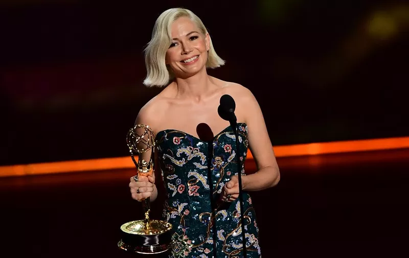 Michelle Williams accepts the Outstanding Lead Actress in a Limited Series or Movie award for "Fosse/Verdon" onstage during the 71st Emmy Awards at the Microsoft Theatre in Los Angeles on September 22, 2019. (Photo by Frederic J. BROWN / AFP)