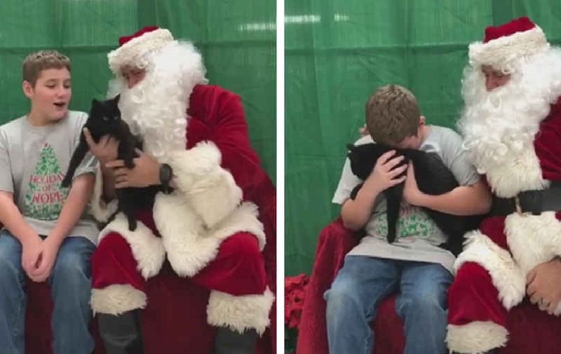 Dječak Austin Brooks dobio mačka za poklon od djeda Mraza