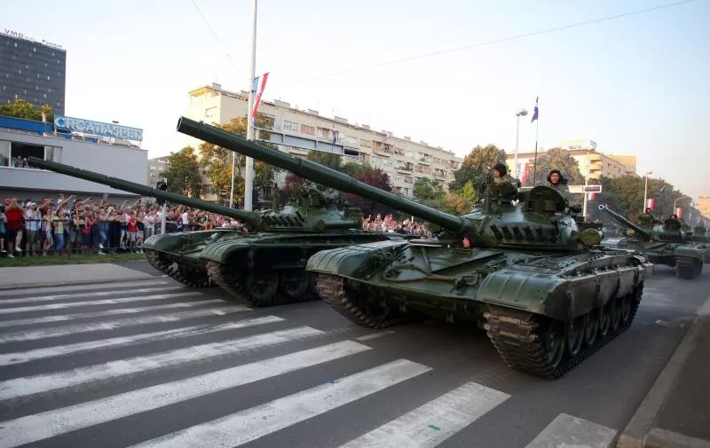 Tenkovi na ulicama Zagreba povodom mimohoda za Oluju