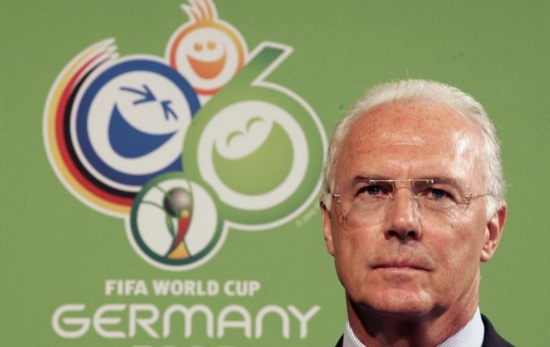 The president of the 2006 World Cup organizing committee, Franz Beckenbauer, attends the morning session team workshop meeting at the Hilton Hotel in Dusseldorf 06 March 2006. AFP PHOTO PASCAL PAVANI / AFP / PASCAL PAVANI