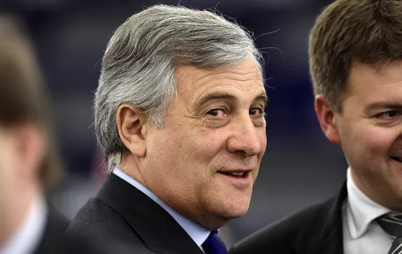 Member of the European People's Party Antonio Tajani is pictured during a session marking the election of the new President of the European Parliament in Strasbourg, eastern France, on January 17, 2016.  AFP PHOTO/FREDERICK FLORIN / AFP PHOTO / FREDERICK FLORIN