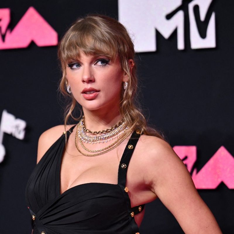 US singer Taylor Swift arrives for the MTV Video Music Awards at the Prudential Center in Newark, New Jersey, on September 12, 2023. (Photo by ANGELA WEISS / AFP)
