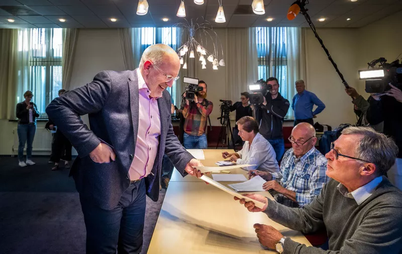 First Vice-President of the European Commission and European Commissioner for Better Regulation, Interinstitutional Relations, Frans Timmermans, casts his vote at the polling station in Heerlen on May 23, 2019.  The European Parliament election are held by member countries of the European Union (EU) from 23 to 26 May 2019., Image: 435854927, License: Rights-managed, Restrictions: Netherlands OUT, Model Release: no, Credit line: Profimedia, AFP