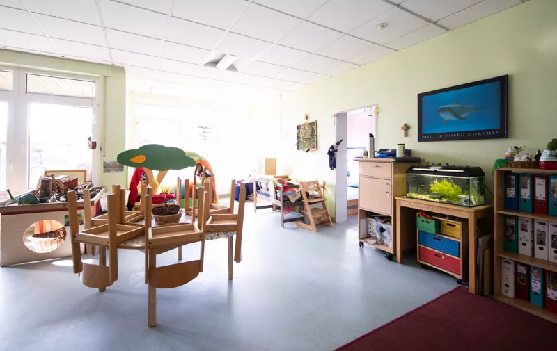 DINSLAKEN, GERMANY - MARCH 16:  An empty group room of a kindergarten is pictured on the first day of the kindergarten and school's temporary closure as part of nationwide measures to stem the spread of the coronavirus on March 16, 2020 in Dinslaken, Germany. Schools, day care centers and universities are closing across Germany this week as the country grapples with the virus that so far has infected at least 5,800 people and killed 13. (Photo by Lars Baron/Getty Images)