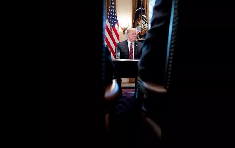 US President Donald Trump during a meeting about border security in the Cabinet Room of the White House January 11, 2019 in Washington, DC. (Photo by Brendan Smialowski / AFP)