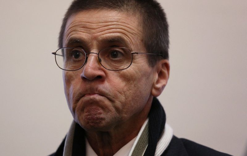 Hassan Diab holds a press conference at Amnesty International Canada in Ottawa, Ontario, on January 17, 2018 following his return to Canada. - Diab was released from a French prison after authorities in France dropped terrorism charges against him due to lack of evidence. Diab, a Canadian of Lebanese descent, was the chief suspect in a deadly 1980 attack on a Paris synagogue and was accused of being a member of the Special Operations branch of the Popular Front for the Liberation of Palestine (PFLP), which was blamed for the attack. The 1980 bombing, which left four dead and around 40 wounded, was the first fatal attack against the French Jewish community since the Nazi occupation in World War II. (Photo by Lars Hagberg / AFP)