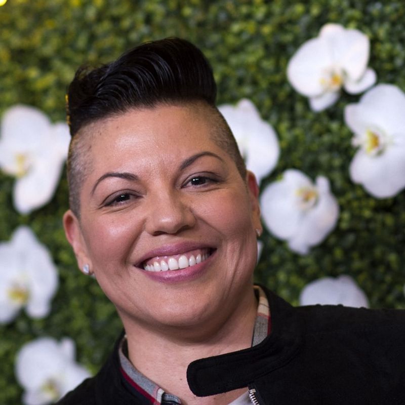 Actress Sara Ramirez attends The CBS EyeSpeak Summit at the Pacific Design Center on March 14, 2018, in West Hollywood, California. (Photo by VALERIE MACON / AFP)