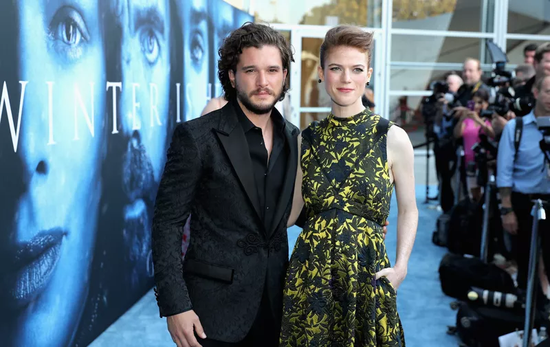 LOS ANGELES, CA - JULY 12:  Actors Kit Harington and Rose Leslie attend the premiere of HBO's "Game Of Thrones" season 7 at Walt Disney Concert Hall on July 12, 2017 in Los Angeles, California.  (Photo by Neilson Barnard/Getty Images)