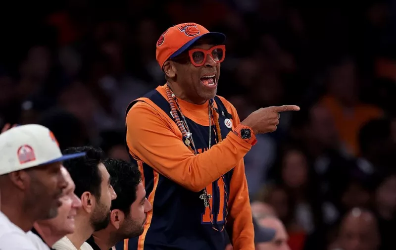 NEW YORK, NEW YORK - APRIL 23: Director Spike Lee attends the game between the New York Knicks and the Cleveland Cavaliers during Game Four of the Eastern Conference First Round Playoffs at Madison Square Garden on April 23, 2023 in New York City. NOTE TO USER: User expressly acknowledges and agrees that, by downloading and or using this photograph, User is consenting to the terms and conditions of the Getty Images License Agreement.   Elsa/Getty Images/AFP (Photo by ELSA / GETTY IMAGES NORTH AMERICA / Getty Images via AFP)