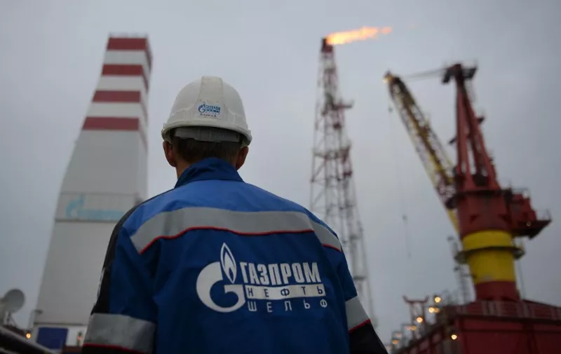 2493650 Russia. 09/12/2014 Staff working at Prirazlomnaya ice-resistant oil platform for processing oil from Prirazlomnoye field in the Pechora Sea. Maksim Blinov/RIA Novosti