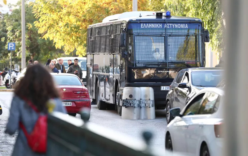 05.12.2023., Atena, Grcka - Policija dovodi navijace Dinama, Bad Blue Boyse na sudjenje. Photo: Matija Habljak/PIXSELL
