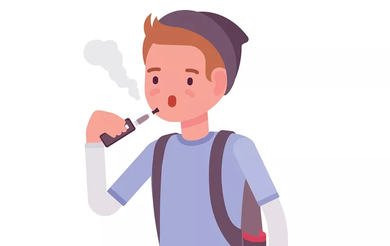 Teenager boy with backpack. Character creation set. Full length, different views, emotions, gestures, isolated against white background. Build your own design. Cartoon flat-style vector illustration