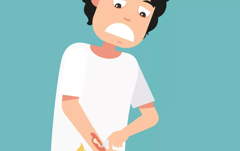 wrong and right ways first aid emergency treatment skin burn,illustration