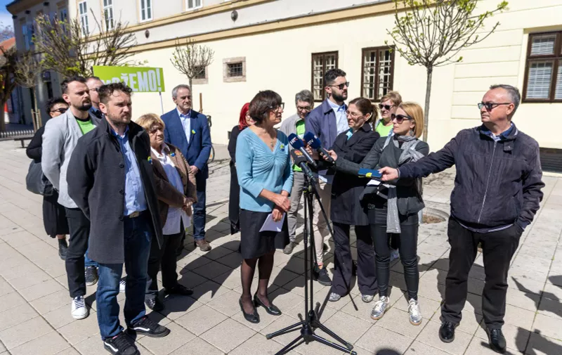 02.04.2024., Osijek  - Stranka Mozemo! predstavila je kandidatkinje i kandidate za IV. izbornu jedinicu. Photo: Borna Jaksic/PIXSELL