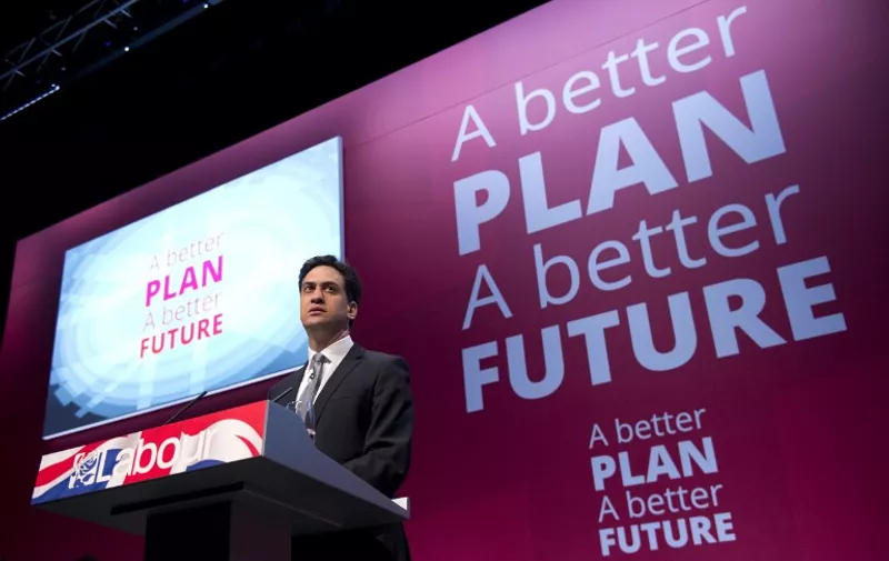 Ed Miliband, the leader of the Labour Party, launches his party&#8217;s general election manifesto in the Old Granada Studios in Manchester, Northern England on April 13, 2015 ahead of the May 7 vote. Miliband launched the Labour Party election manifesto he hopes will send him into Downing Street next month, focusing on boosting his party&#8217;s [&hellip;]