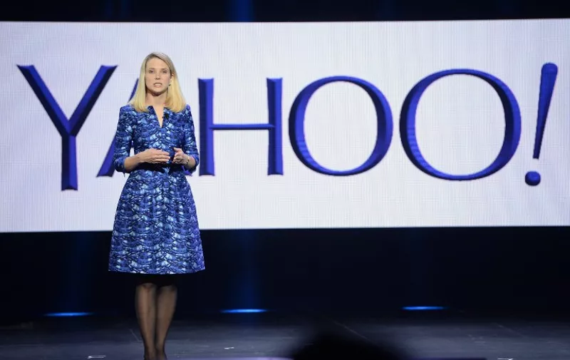 Yahoo CEO Marissa Mayer speaks during her keynote address at  the 2014 International CES in Las Vegas, Nevada, January 7, 2014.   AFP PHOTO / ROBYN BECK / AFP PHOTO / ROBYN BECK