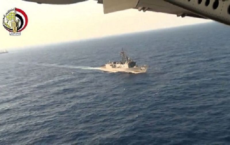 An image grab taken from a handout video released by the Egyptian Defence Ministry on May 20, 2016 shows the Egyptian military taking part in a search mission in the Mediterranean Sea for the remains of an EgyptAir plane which crashed on May 19, 2016 with 66 people on board, as mystery surrounded its fate despite suspicions of terrorism.

  / AFP PHOTO / EGYPTIAN DEFENCE MINISTRY AND AFP PHOTO / HO / RESTRICTED TO EDITORIAL USE - MANDATORY CREDIT "AFP PHOTO / EGYPTIAN DEFENCE MINISTRY" - NO MARKETING NO ADVERTISING CAMPAIGNS - DISTRIBUTED AS A SERVICE TO CLIENTS
