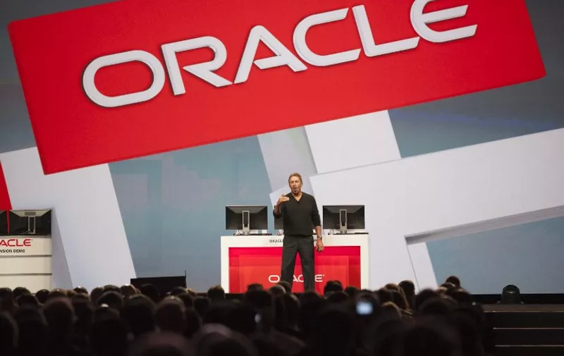 SAN FRANCISCO, CA - SEPTEMBER 30: Oracle co-founder Larry Ellison delivers the keynote address during the annual Oracle OpenWorld conference on September 30, 2014 in San Francisco, California. The conference runs through October 2.   Kimberly White/Getty Images/AFP