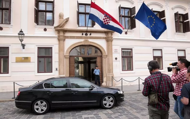 14.06.2016., Zagreb - Ministri izlaze iz Banskih dvora nakon zavrsetka sjednice uzeg kabineta Vlade. Photo: Patrik Macek/PIXSELL