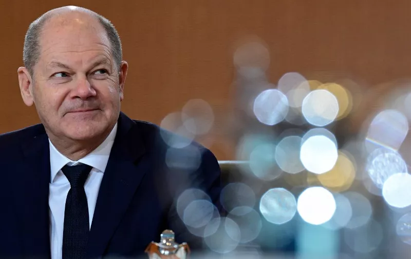 German Chancellor Olaf Scholz chairs the weekly cabinet meeting on February 28, 2024 at the Chancellery in Berlin. (Photo by John MACDOUGALL / AFP)