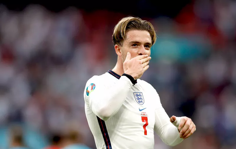 210630 -- LONDON, June 30, 2021 -- England s Jack Grealish celebrates after the Round of 16 match between England and Germany at the UEFA EURO, EM, Europameisterschaft,Fussball 2020 in London, Britain, on June 29, 2021.  SPBRITAIN-LONDON-FOOTBALL-UEFA EURO 2020-ROUND OF 16-ENGLAND VS GERMANY HanxYan PUBLICATIONxNOTxINxCHN