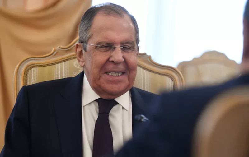 Russian Foreign Minister Sergei Lavrov attends a meeting with his Serbian counterpart in Moscow on March 21, 2024. (Photo by Olga MALTSEVA / POOL / AFP)