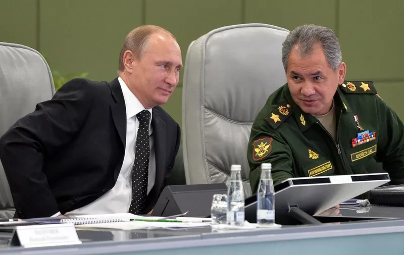 Vladimir Putin and Sergey Shoigu,Image: 644684871, License: Rights-managed, Restrictions: ***
HANDOUT image or SOCIAL MEDIA IMAGE or FILMSTILL for EDITORIAL USE ONLY! * Please note: Fees charged by Profimedia are for the Profimedia's services only, and do not, nor are they intended to, convey to the user any ownership of Copyright or License in the material. Profimedia does not claim any ownership including but not limited to Copyright or License in the attached material. By publishing this material you (the user) expressly agree to indemnify and to hold Profimedia and its directors, shareholders and employees harmless from any loss, claims, damages, demands, expenses (including legal fees), or any causes of action or allegation against Profimedia arising out of or connected in any way with publication of the material. Profimedia does not claim any copyright or license in the attached materials. Any downloading fees charged by Profimedia are for Profimedia's services only. * Handling Fee Only 
***, Model Release: no, Credit line: Profimedia
