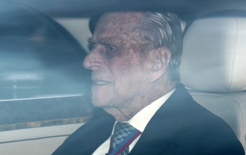 Britain's Prince Philip, Duke of Edinburgh arrives back at Buckingham Palace in London on May 4, 2017, after attending a function. - Britain's Prince Philip, the 95-year-old husband of Queen Elizabeth II, will retire from public engagements later this year, Buckingham Palace said Thursday. The Duke of Edinburgh, who turns 96 on June 10, is the longest-serving consort in British history, and is still in good health. (Photo by Justin TALLIS / AFP)
