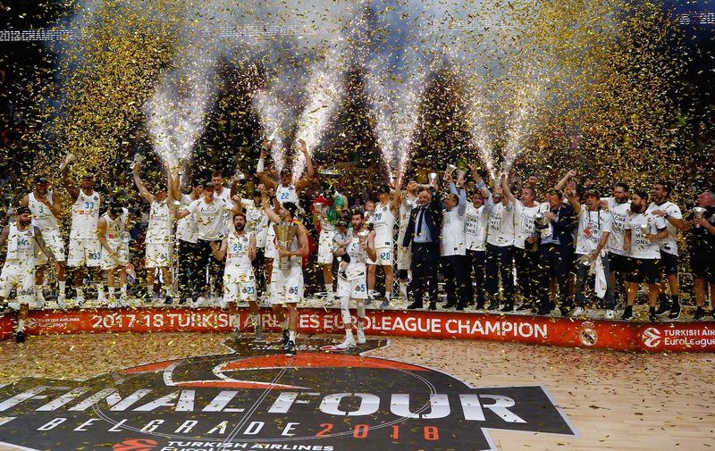 BELGRADE, SERBIA &#8211; MAY 20: Players of Real Madrid celebrate their victory after defeating Fenerbahce at the end of the Turkish Airlines EuroLeague Championship Game between Fenerbahce Dogus and Real Madrid at Stark Arena in Belgrade, Serbia on May 20, 2018. Real Madrid became the Turkish Airlines Euroleague champions after beating Fenerbahce Dogus 85-80 in [&hellip;]
