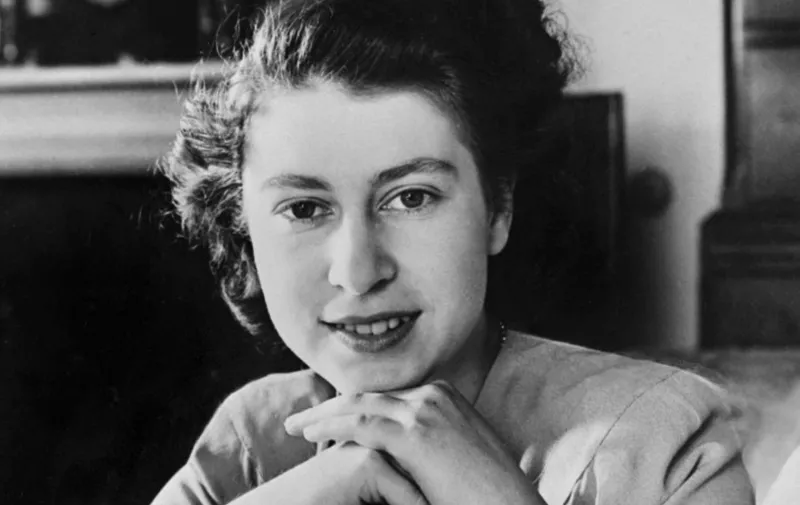 Official portrait of Britain's Princess Elizabeth (future Queen Elizabeth II) taken three days before her 21th birthday on April 18, 1947 in London. (Photo by AFP)