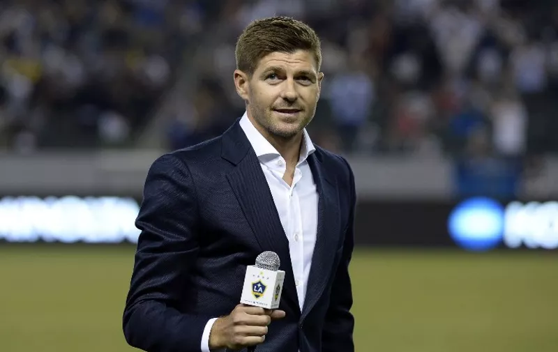 CARSON, CA - JULY 4: New Los Angeles Galaxy midfielder Steven Gerrard is introduced in front of fans during halftime against Toronto FC on July 4, 2015 at StubHub Center in Carson, California. The former Liverpool captain Steven Gerrard is scheduled to play his first MLS match on Friday, July 17 at StubHub Center against San Jose Earthquakes.   Kevork Djansezian/Getty Images/AFP