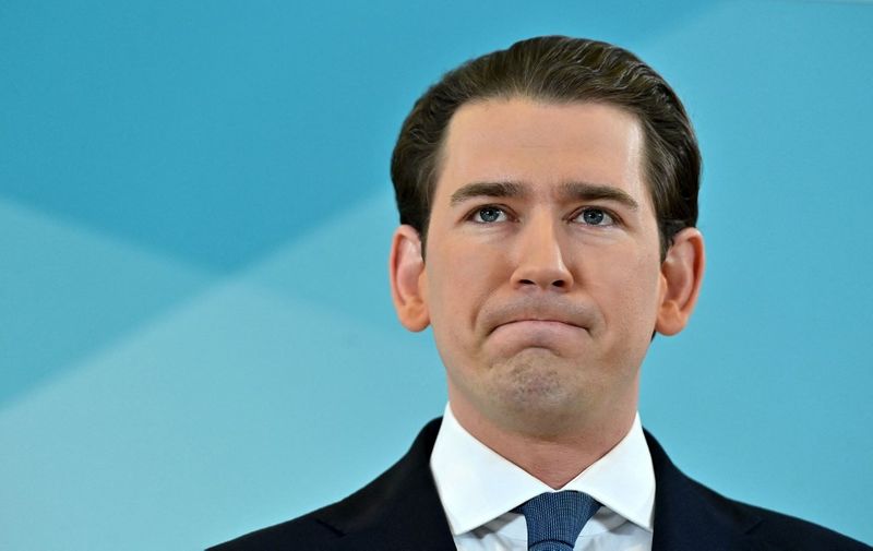 (FILES) Former Austrian Chancellor Sebastian Kurz gives a press conference in Vienna, on December 2, 2021. Austrian prosecutors announced on August 18, 2023 that they have charged with giving false testimony former chancellor Sebastian Kurz, the highest-profile figure implicated in wide-ranging corruption scandals that have rocked the Alpine country. (Photo by Joe Klamar / AFP)