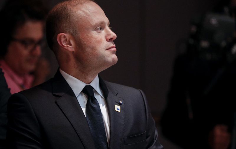 Malta's Prime Minister Joseph Muscat  attends a  working dinner during a European Council Summit at The Europa Building in Brussels, on June 30, 2019. - Deadlocked EU leaders meet for a rare weekend summit seeking to fill senior European positions and settle a battle that has split key allies France and Germany. (Photo by GEOFFROY VAN DER HASSELT / POOL / AFP)